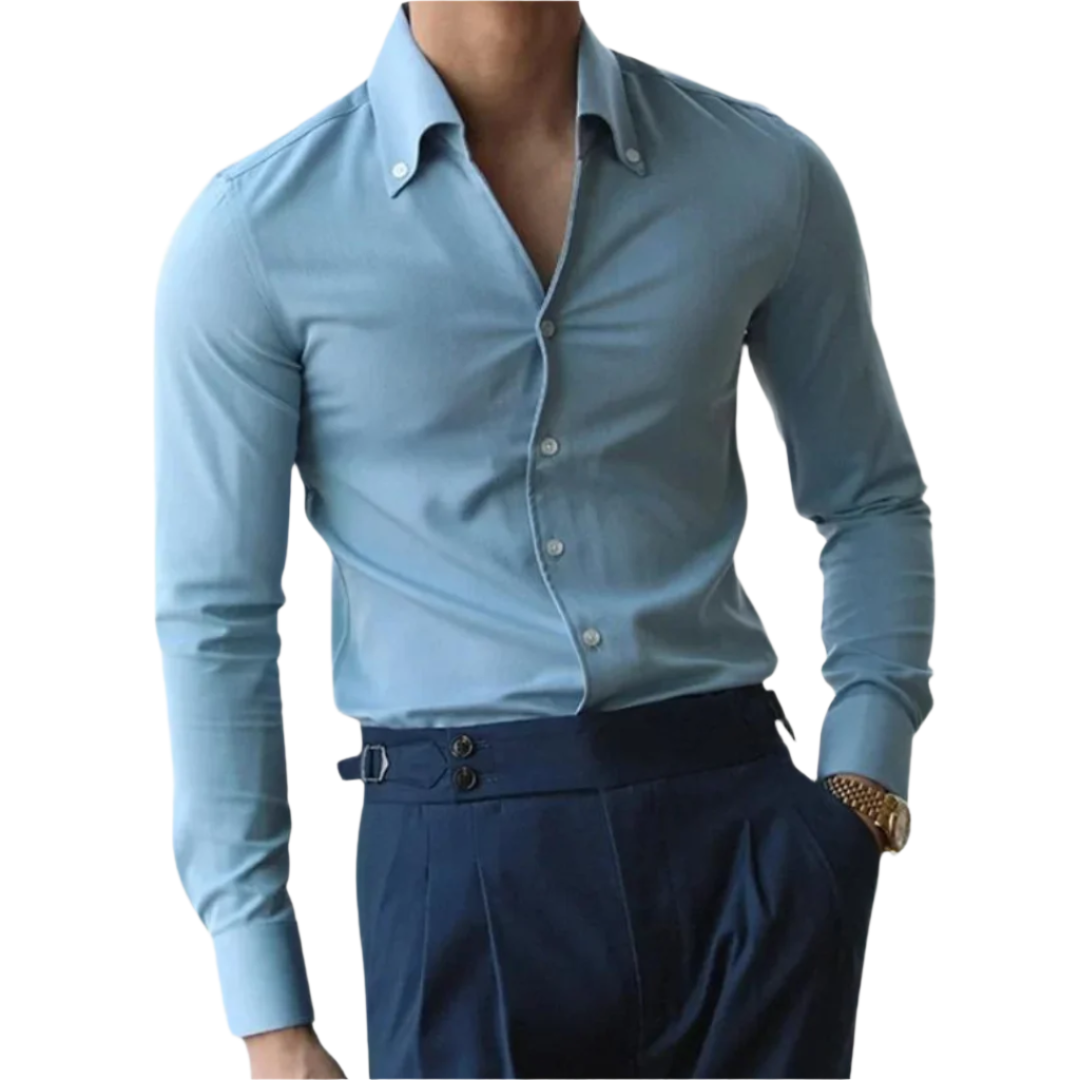 Herren - Hemd mit Knopfleiste - Premium-Stoff, klassische Passform - Smart Casual Wear